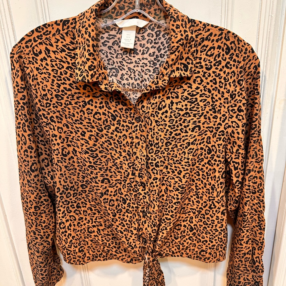 H&M Animal Print Button-Down Shirt